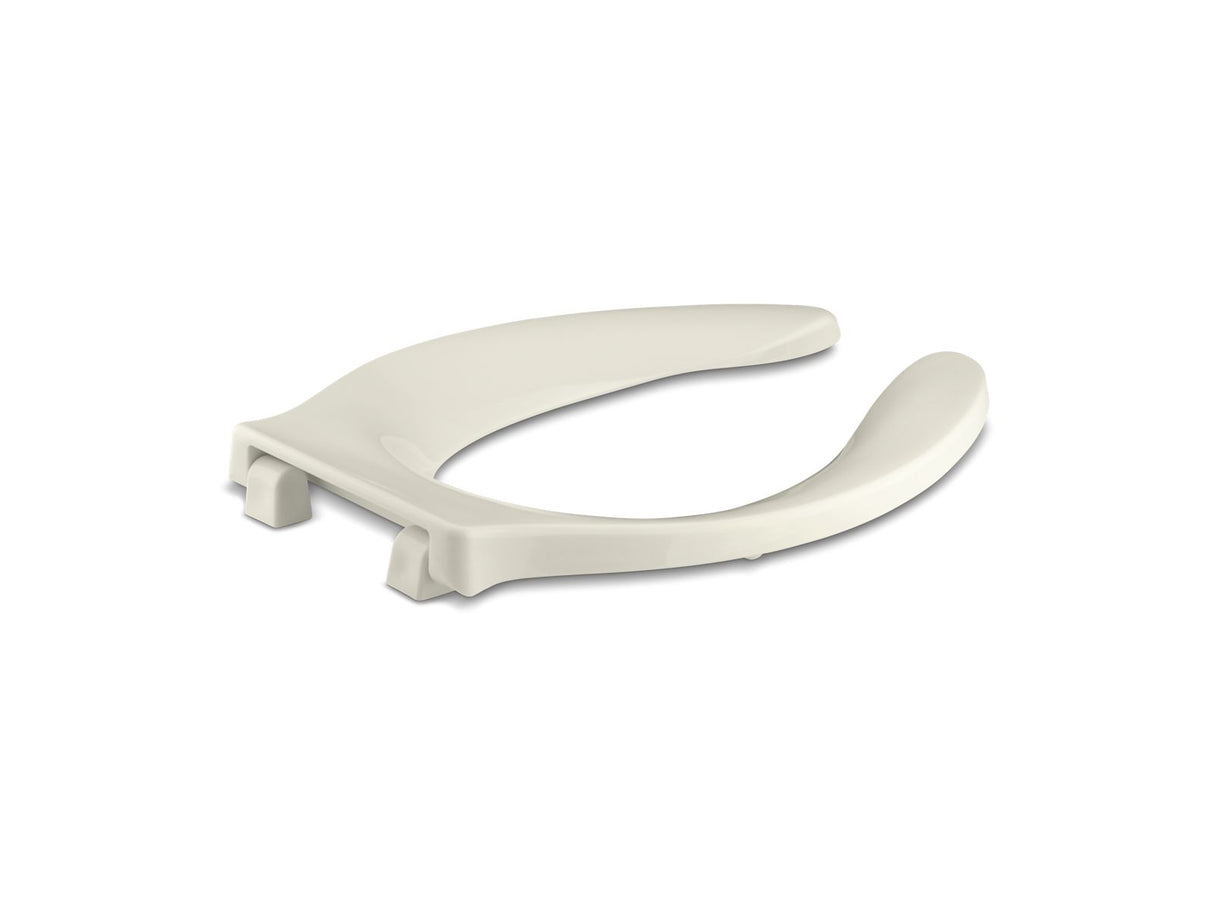 Stronghold® Elongated toilet seat with integrated handle and self-sustaining check hinge
