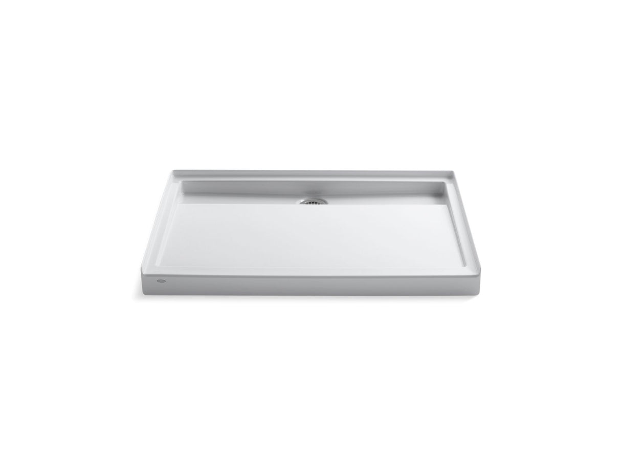 Groove® 48" x 36" alcove shower base, rear center drain