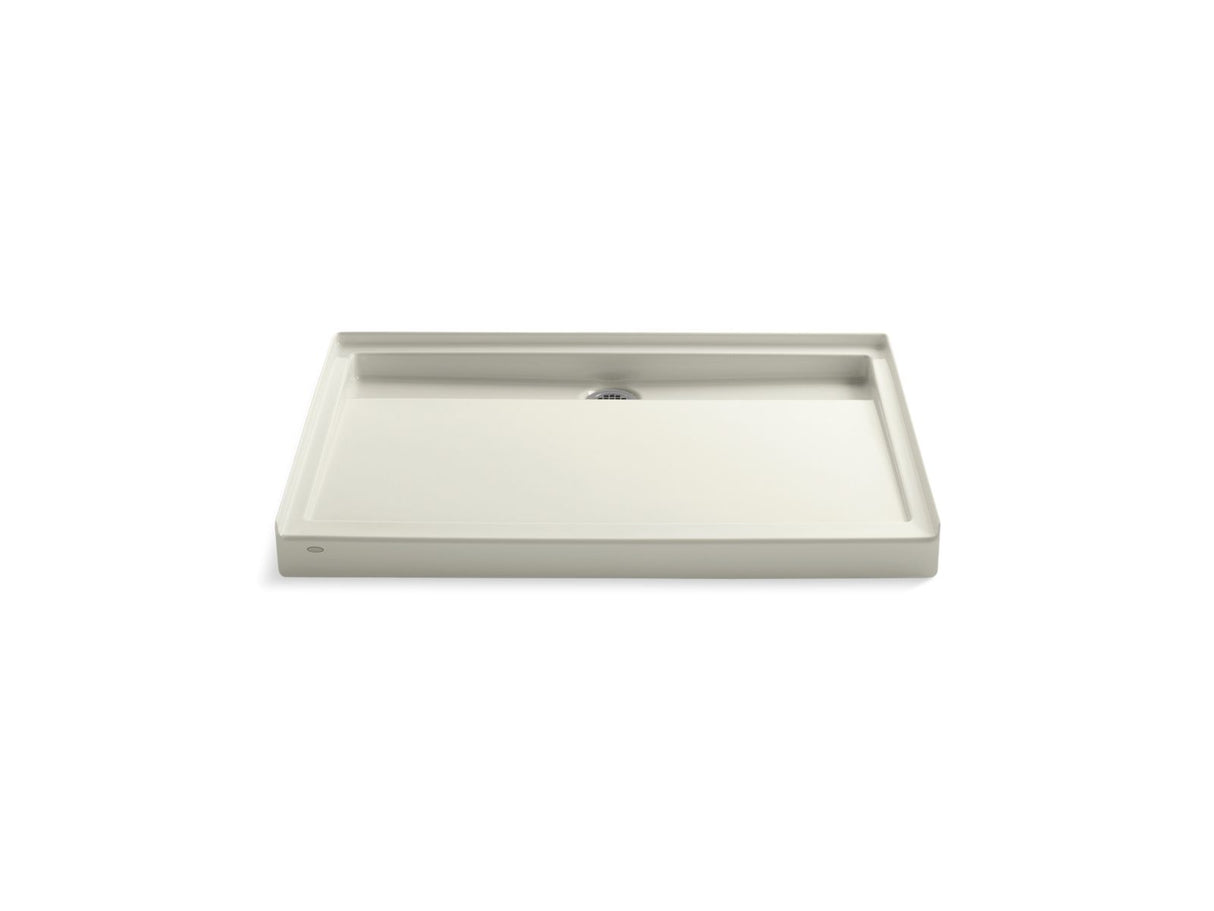 Groove® 48" x 36" alcove shower base, rear center drain