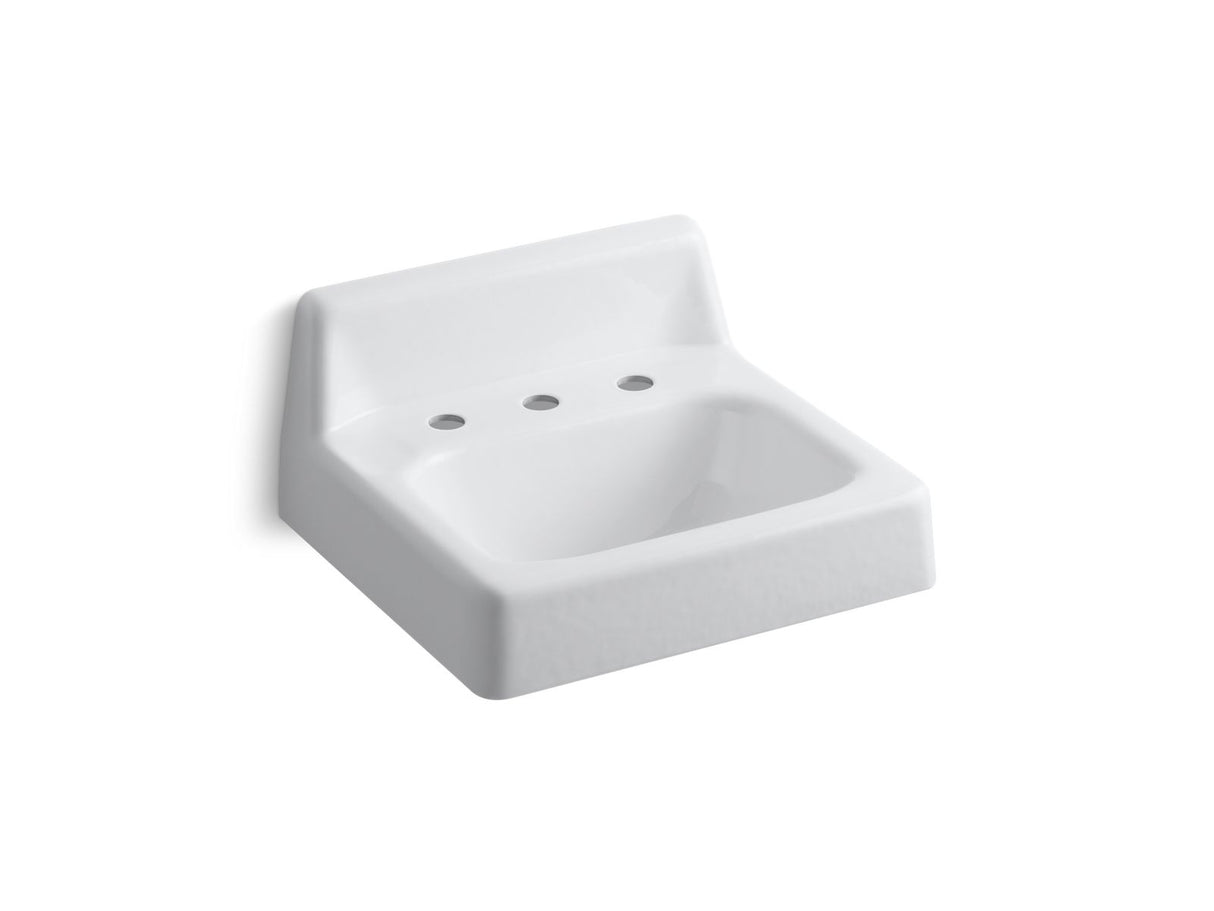 Hudson™ 20" x 18" wall-mount bathroom sink with widespread faucet holes and lugs for chair carrier