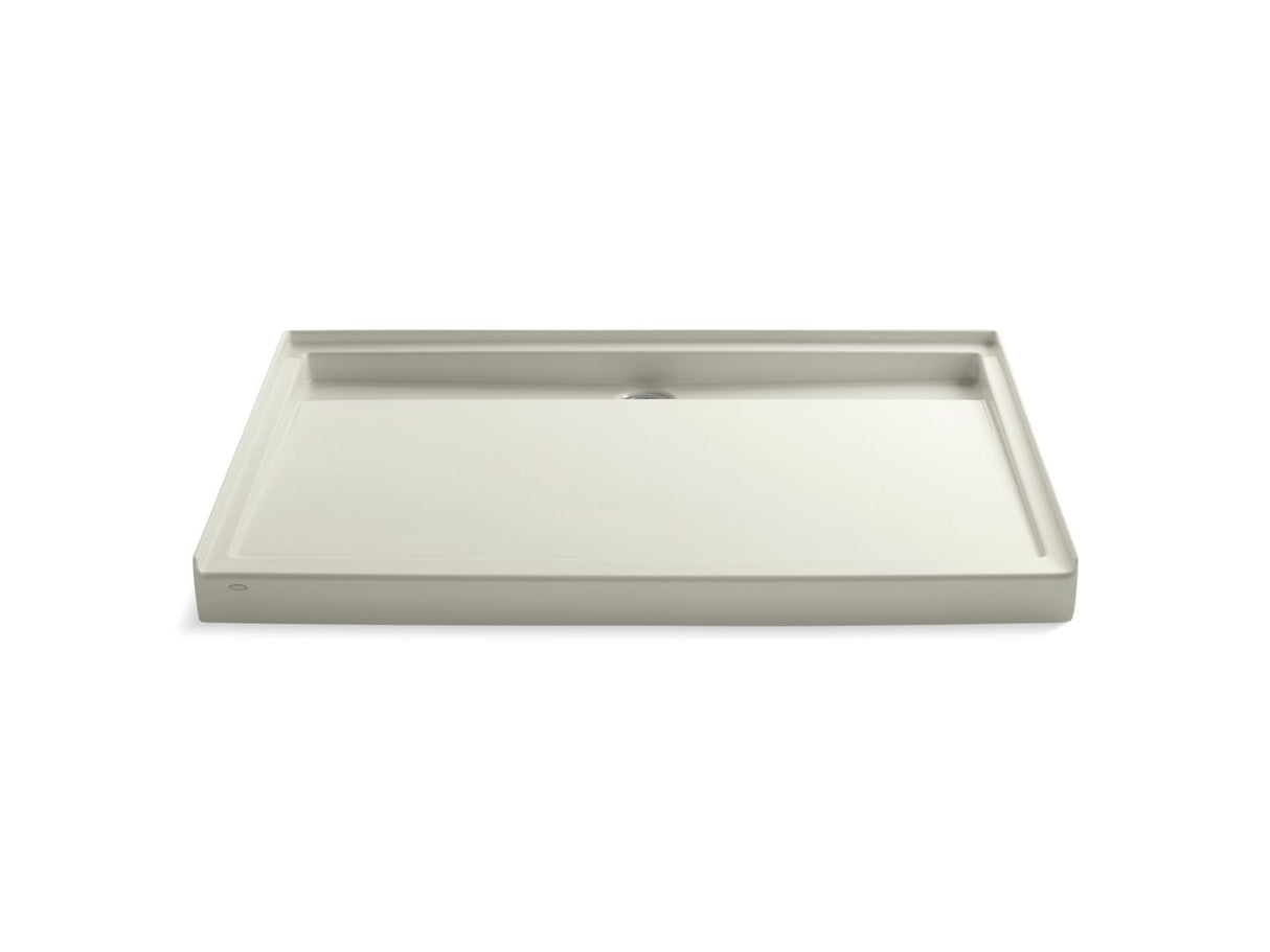Groove® 60" x 42" alcove shower base, rear center drain