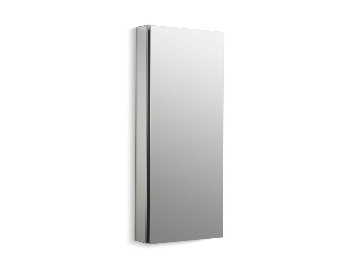 Catalan® 15" W x 36-1/8" H aluminum single-door medicine cabinet with 107 degree hinge