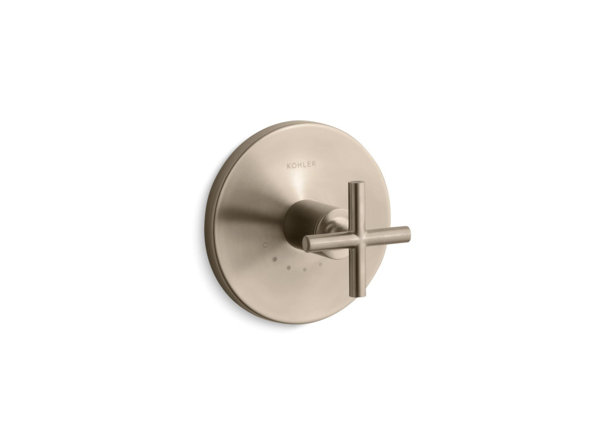 Purist® MasterShower® temperature control valve trim with cross handle