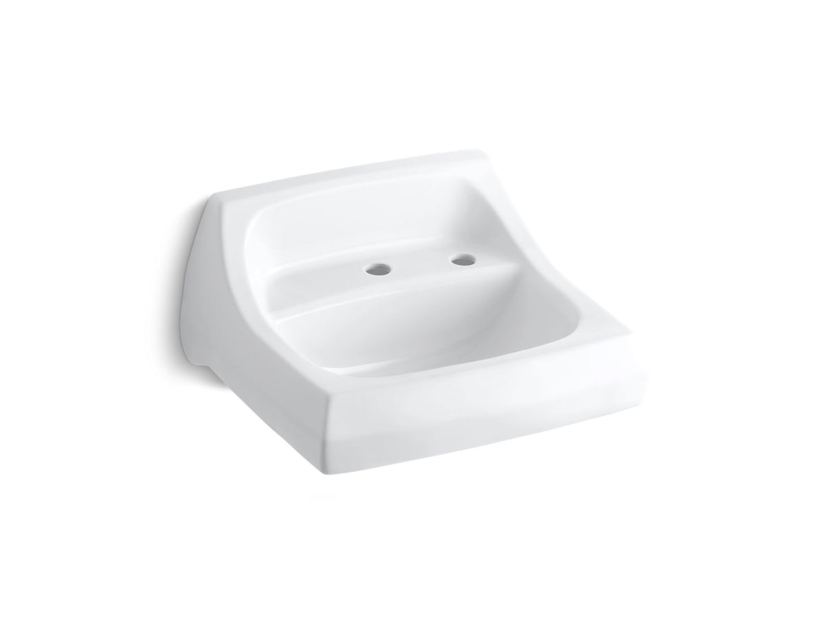 Kingston™ 21-1/4" x 18-1/8" wall-mount/concealed arm carrier bathroom sink with single faucet hole and right-hand soap dispenser hole