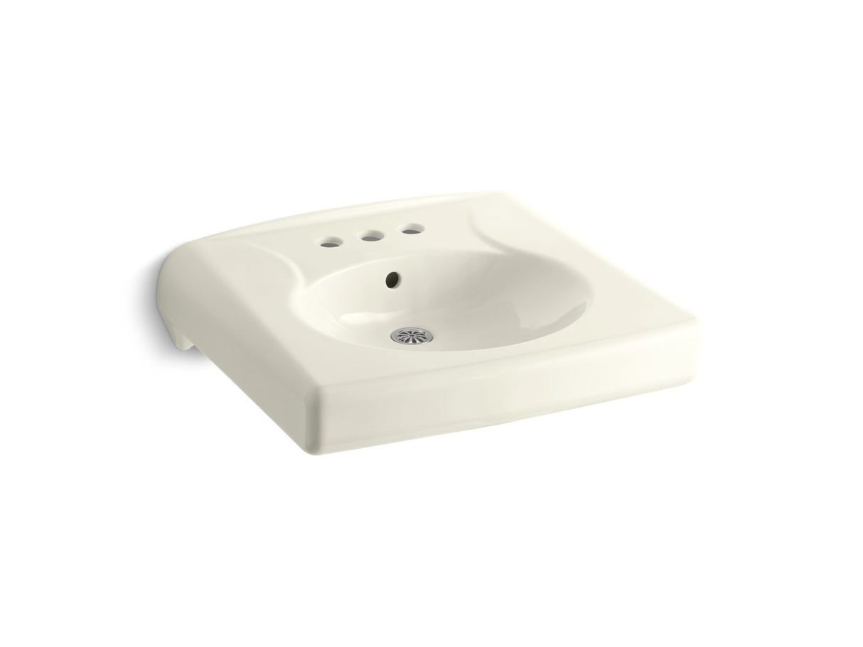 Brenham™ Wall-mount or concealed carrier arm mount commercial bathroom sink with 4" centerset faucet holes