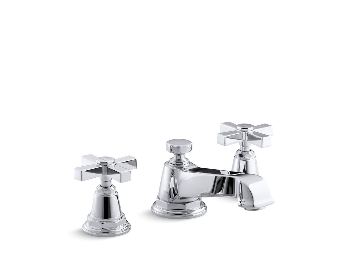 Pinstripe® Pure Widespread bathroom sink faucet with Cross handles, 1.2 gpm