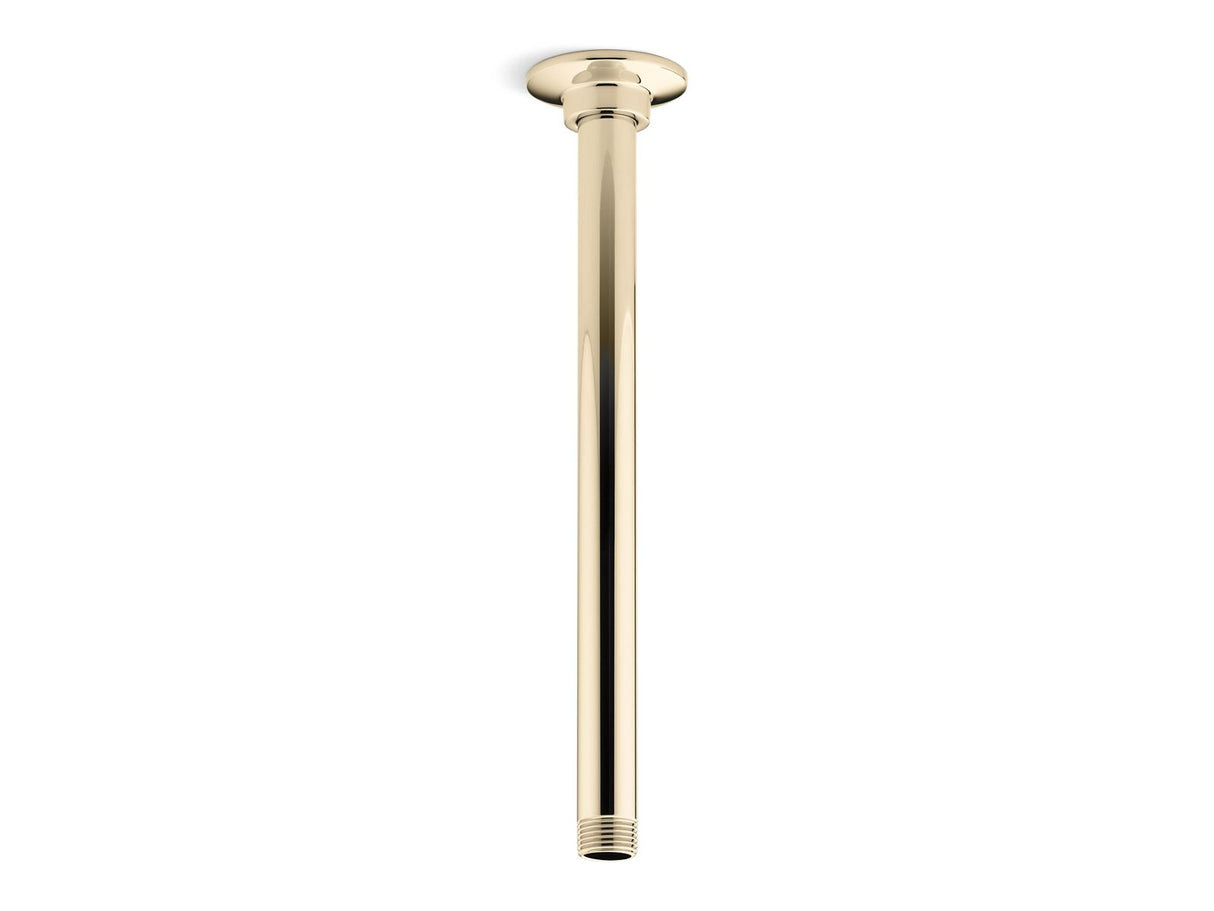 12" ceiling-mount single-function rainhead arm and flange