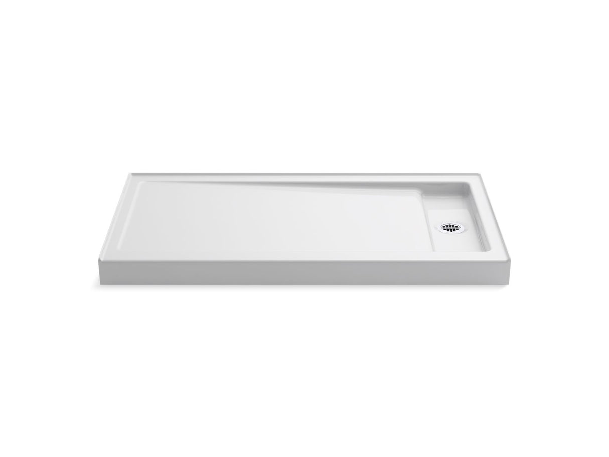 Bellwether® 60" x 32" alcove shower base, right offset drain