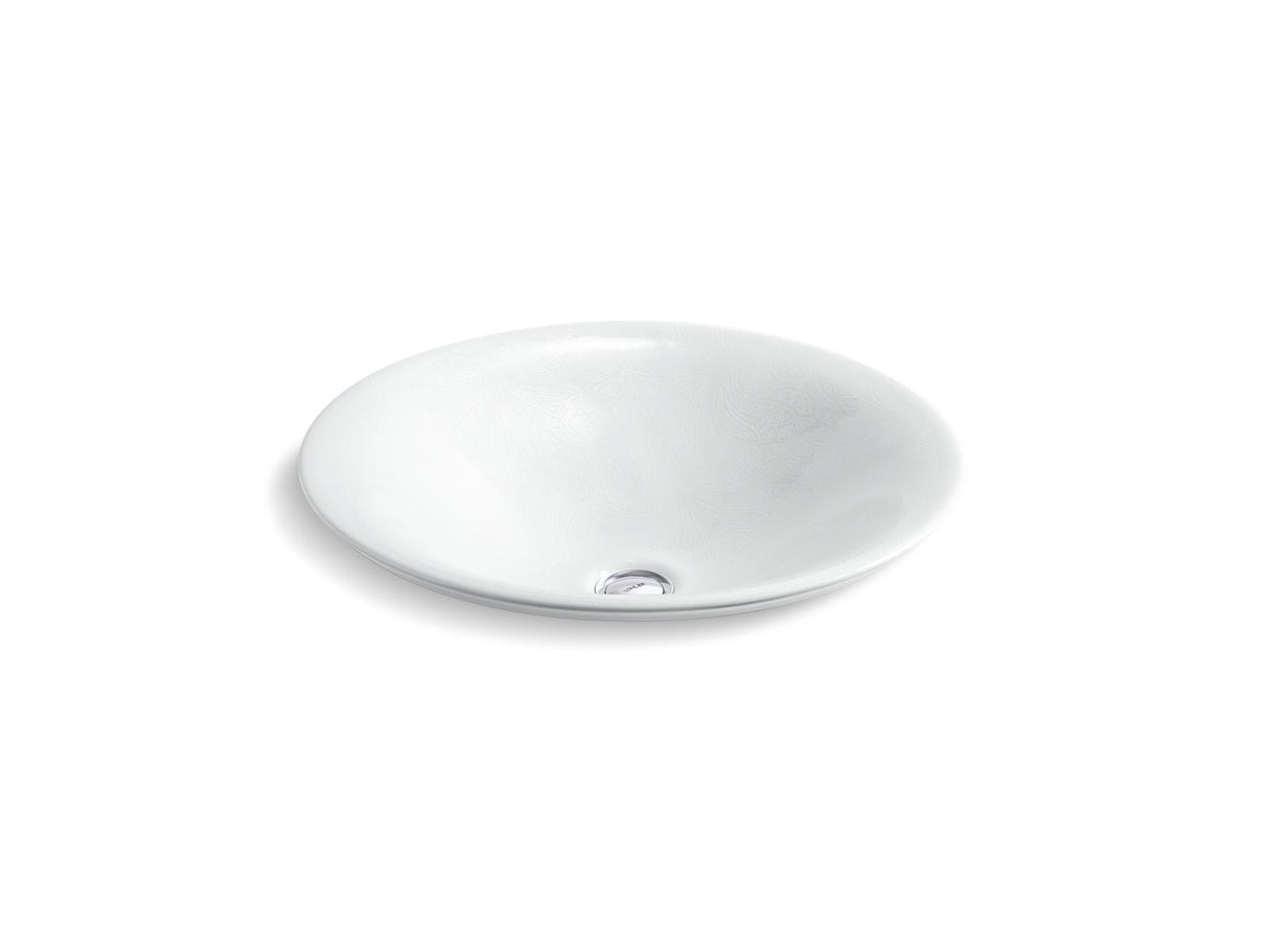 Sartorial™ Paisley Carillon® 17-1/2" round drop-in bathroom sink, no overflow