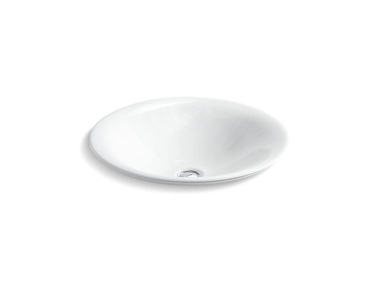 Sartorial™ Herringbone Carillon® 17-1/2" round drop-in bathroom sink, no overflow