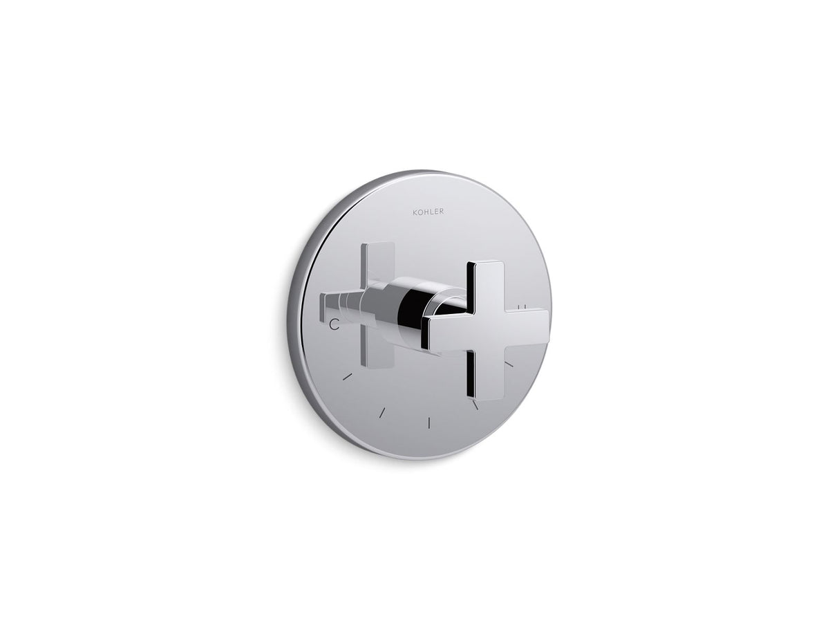 Composed® MasterShower® temperature control valve trim with cross handle