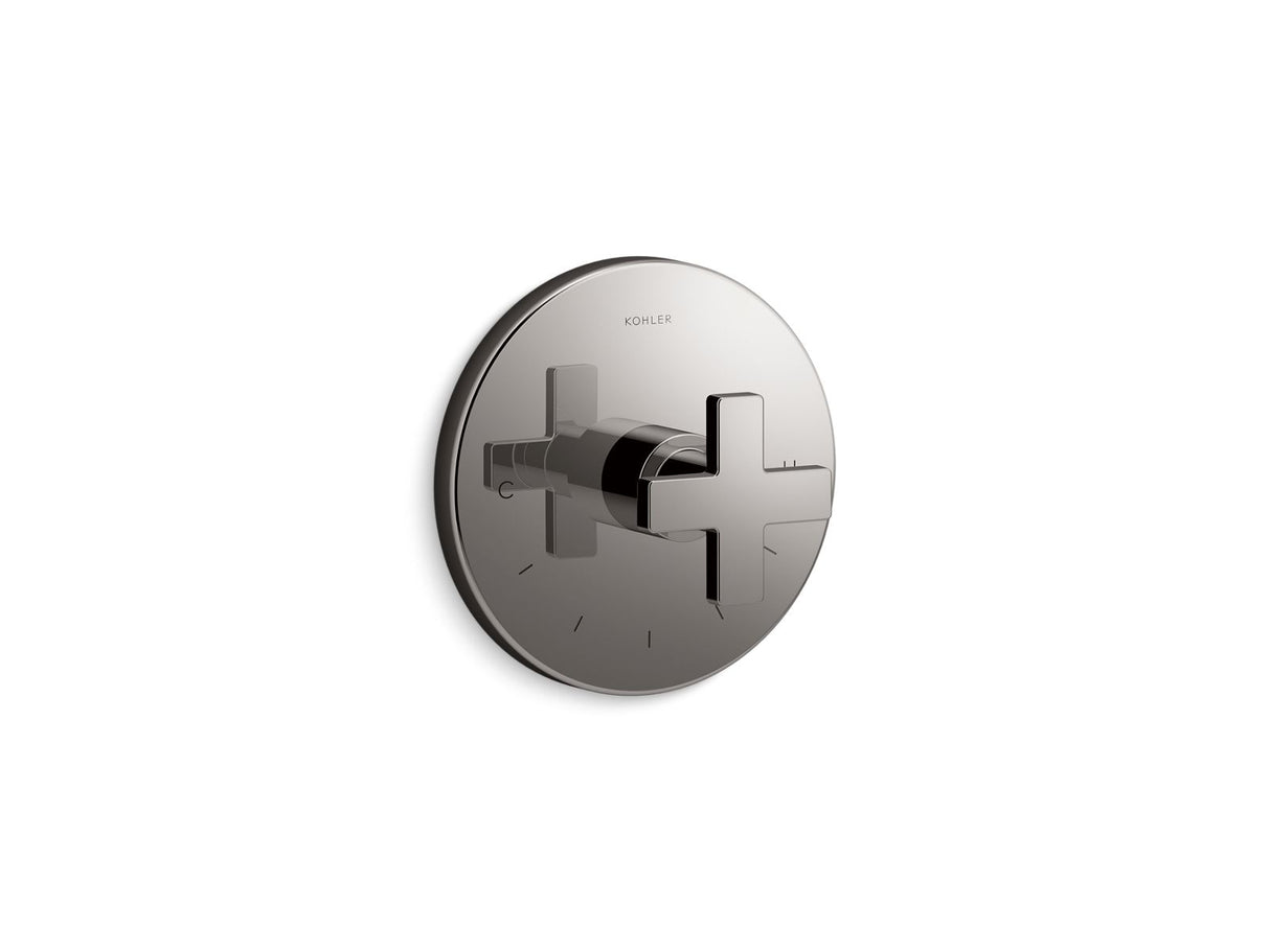 Composed® MasterShower® temperature control valve trim with cross handle
