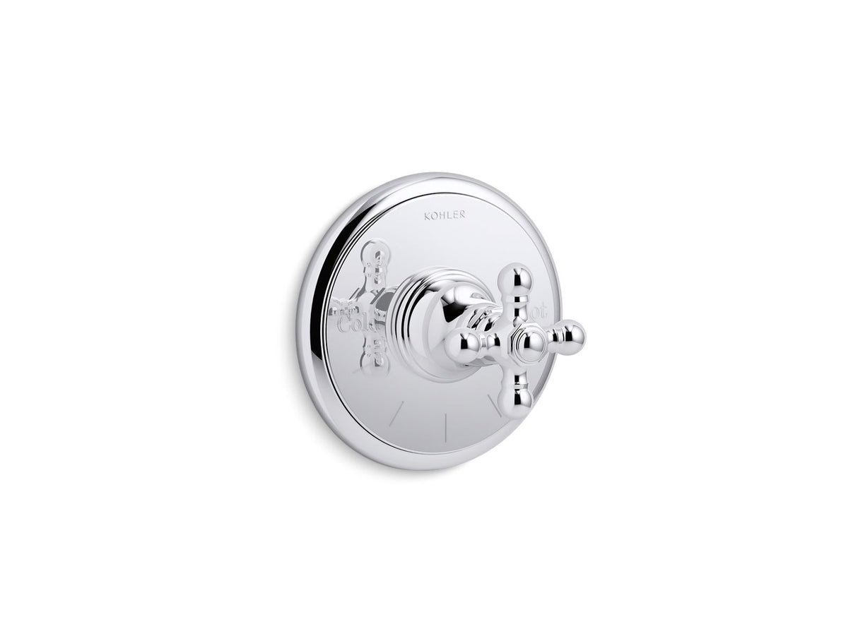 Artifacts® MasterShower® temperature control valve trim with cross handle