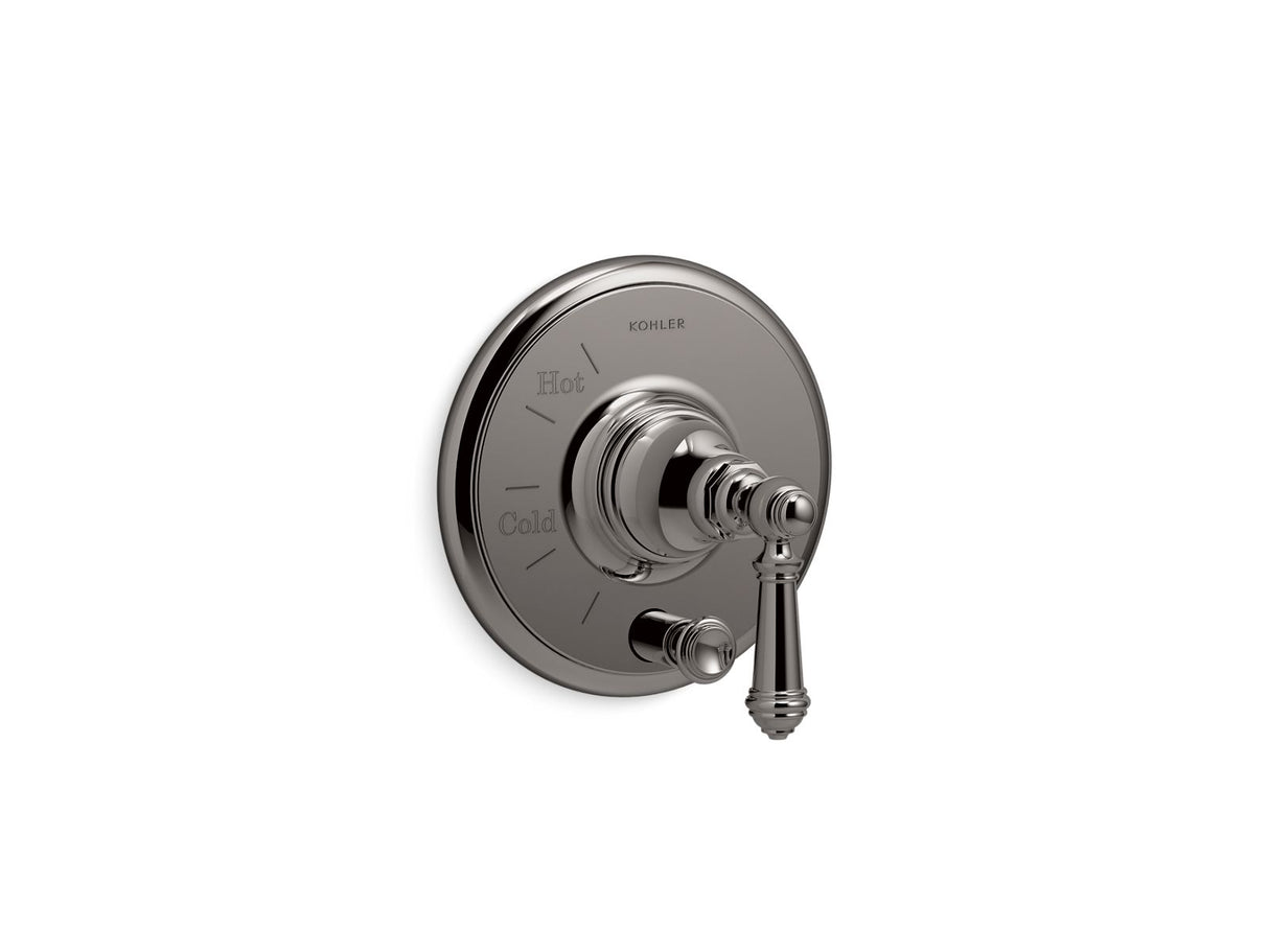 Artifacts® Rite-Temp® valve trim with push-button diverter and lever handle