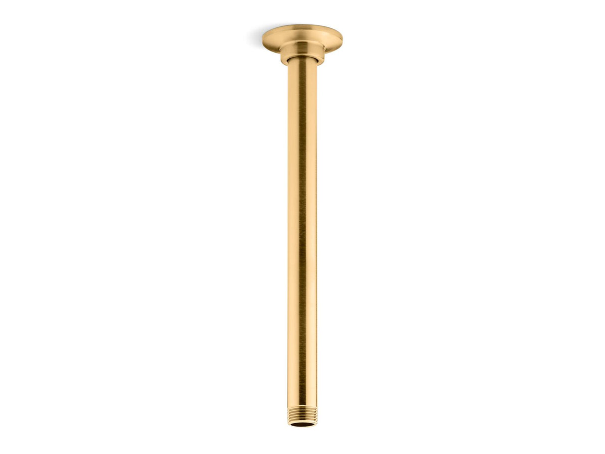 12" ceiling-mount single-function rainhead arm and flange