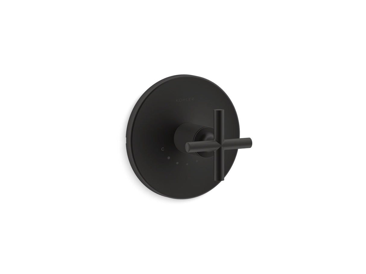Purist® MasterShower® temperature control valve trim with cross handle