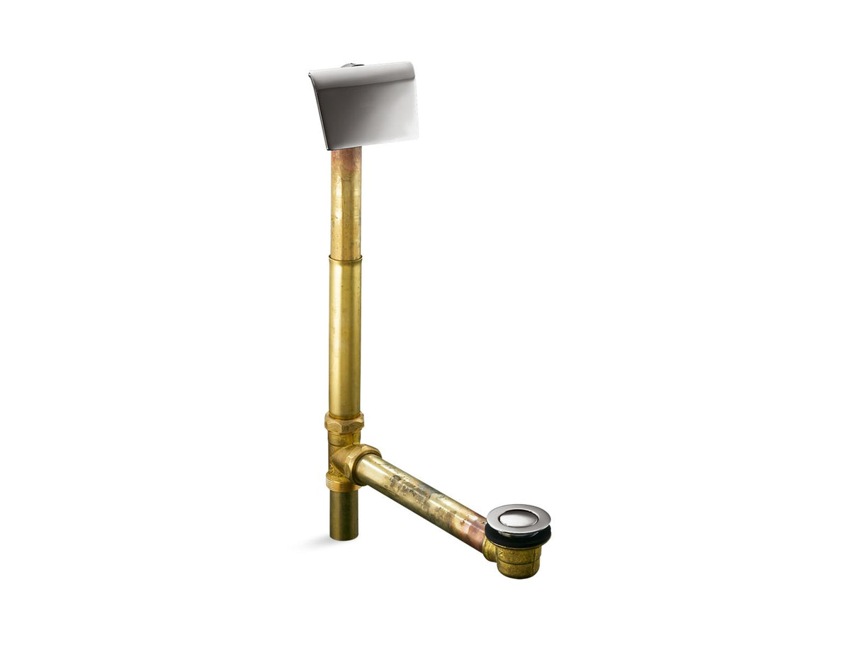 Tea-for-Two® 1-1/2" contoured pop-up drain and overflow for above- or through-the-floor installation