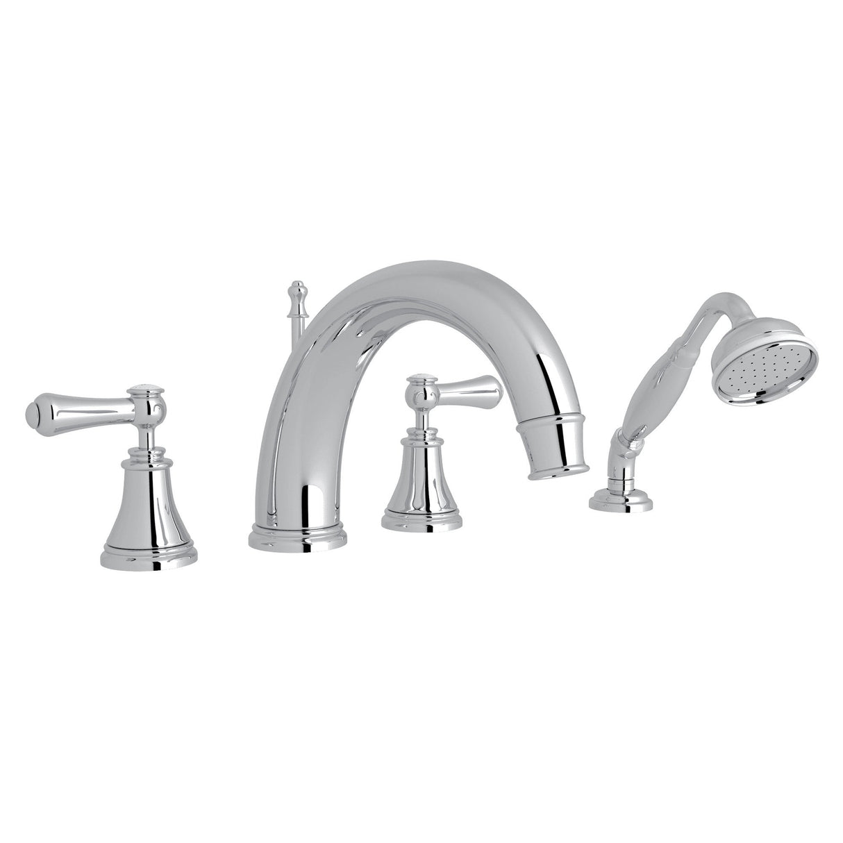 Georgian Era 4-Hole Deck-mount Tub Filler With C-Spout