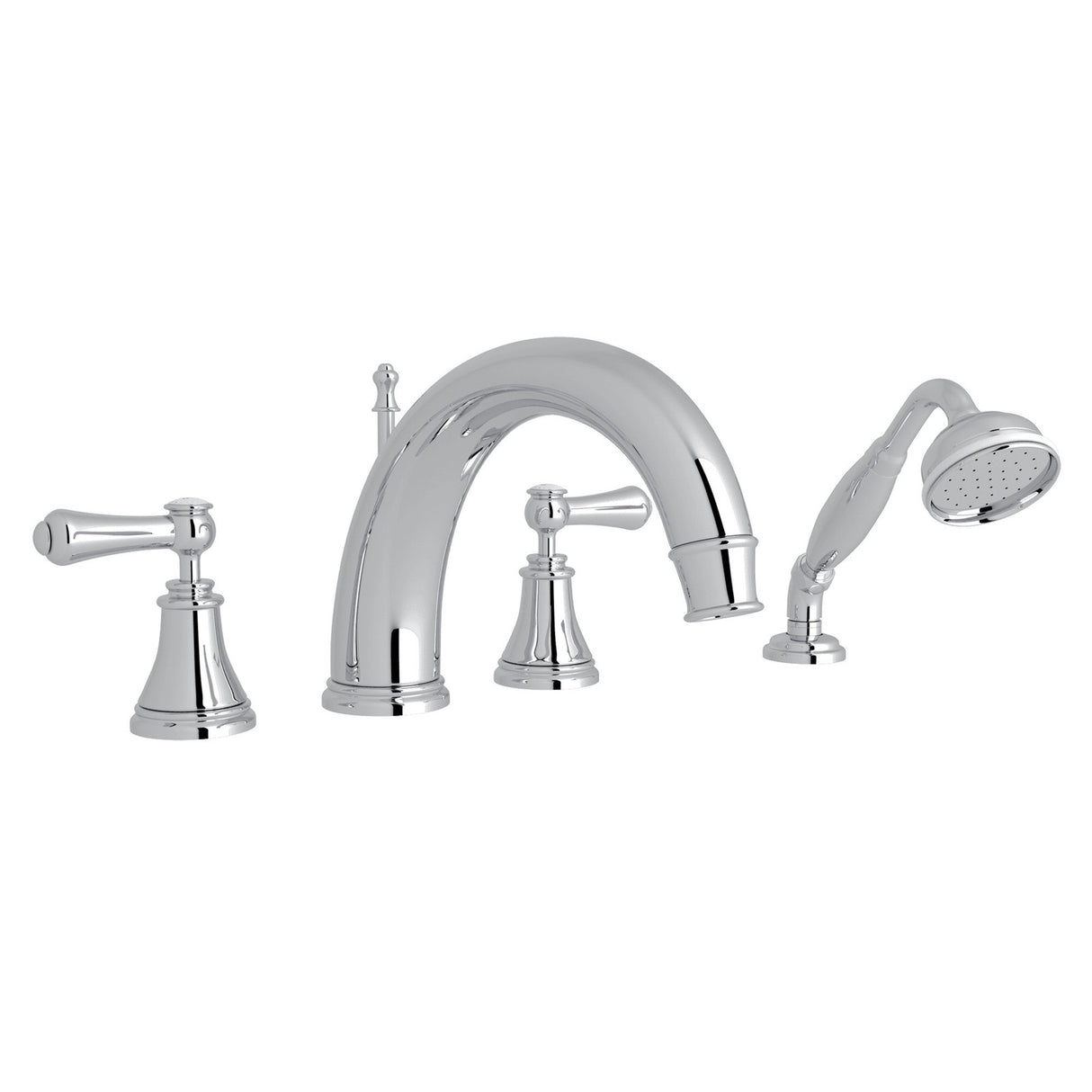 Georgian Era 4-Hole Deck Mount Tub Filler With C-Spout