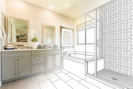 Renovated master bathroom interior