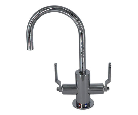 Mini Hot & Cold Faucet w/ Knurled Lever & Spout Ti
