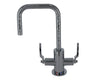 Hot & Cold Water Faucet with Contemporary Round Body & Industrial Lever Handles (90° Spout)