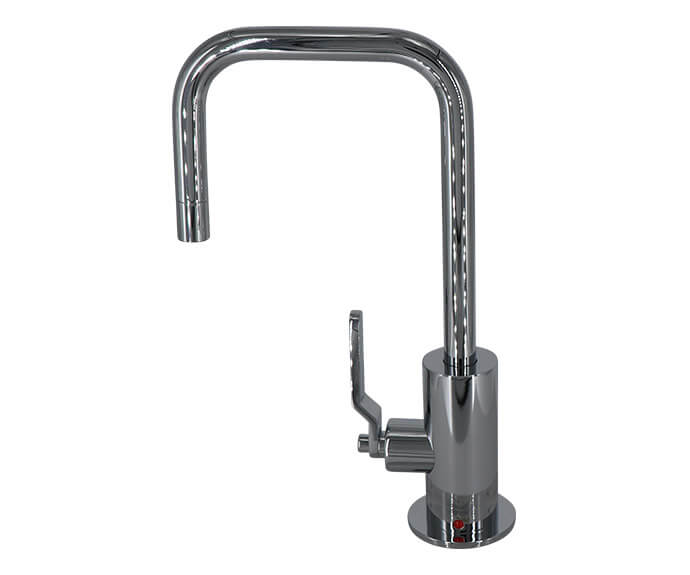 Hot Water Faucet with Contemporary Round Body & Industrial Lever Handle (90° Spout)