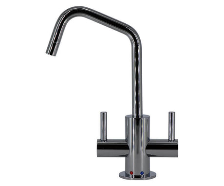Mini Hot&Cold Faucet w Angled Spout w/Duet Finish