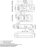Melodie 66 x 33 Acrylic Alcove Center Drain Bathtub in White