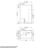 Carlton I 48 x 35 AcrylX Alcove Center Drain One-Piece Shower in White