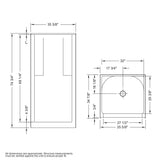 Biarritz 85 36 x 35 AcrylX Alcove Center Drain One-Piece Shower in White