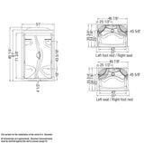 Stamina 48-I 51 x 36 Acrylic Alcove Center Drain One-Piece Shower in White