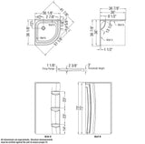 Neo-round Base 36 3 in. 36 x 36 Acrylic Corner Left or Right Shower Base with Corner Drain in White