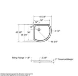 Round Base 36 3 in. 36 x 36 Acrylic Corner Left or Right Shower Base with Corner Drain in White