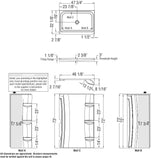 Rectangular Base 4832 3 in. Acrylic Alcove Shower Base with Center Drain in White