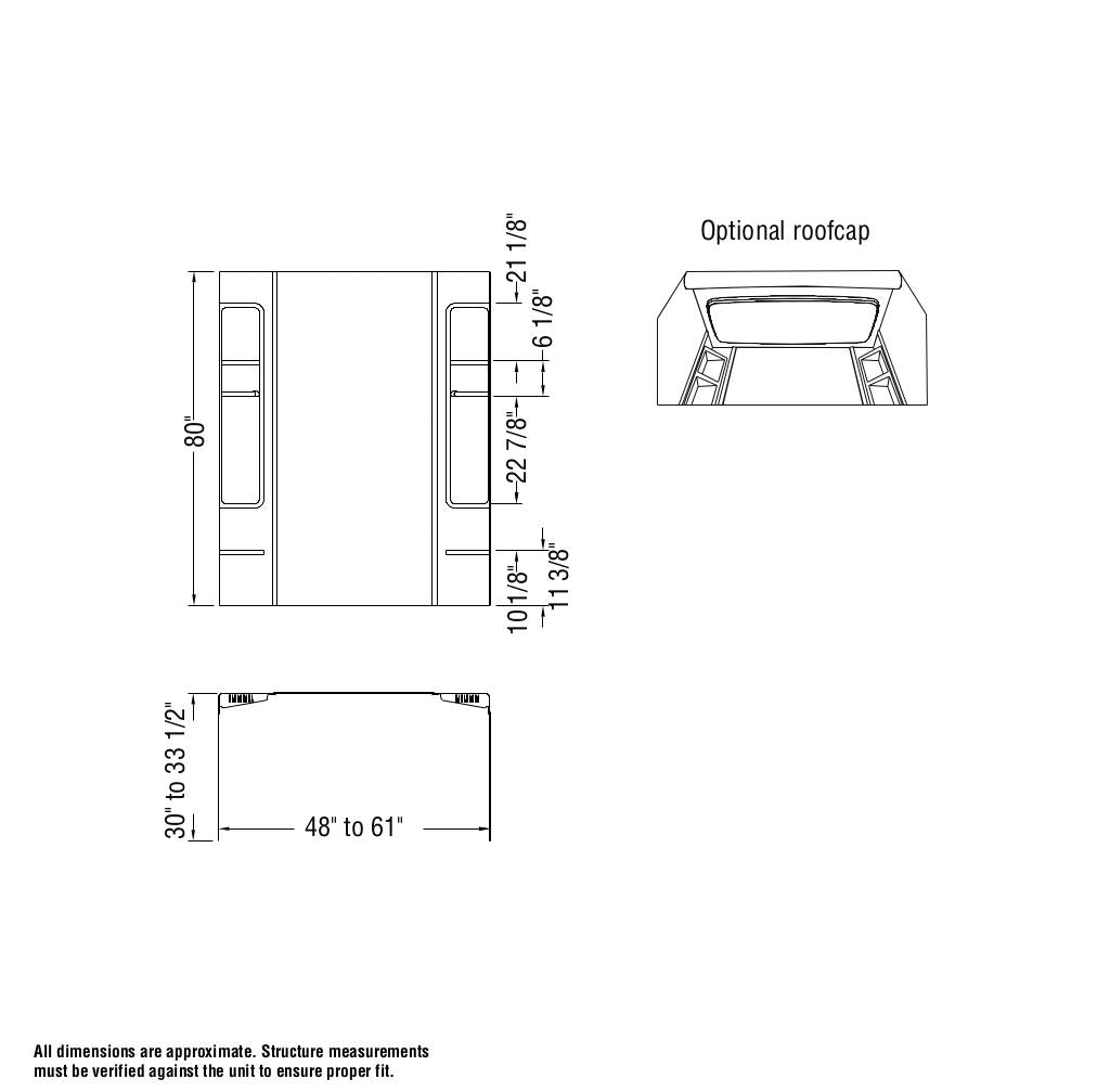 Finesse 80 61 x 34 Polystyrene Glue up Five-Piece Tub Wall Surround in White