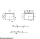 Rectangular Base 4834 3 in. Acrylic Alcove Shower Base with Center Drain in White