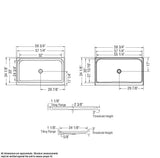 Rectangular Base 6034 3 in. Acrylic Alcove Shower Base with Center Drain in White
