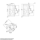 Equinox II 40 x 40 Acrylic Corner Center Drain One-Piece Shower in White
