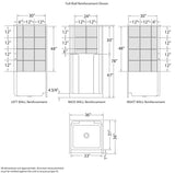 US36 36 x 36 AcrylX Alcove Center Drain One-Piece Shower in White