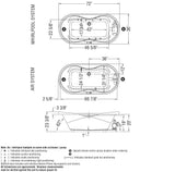 Living 7236 Acrylic Drop-in Center Drain Bathtub in White