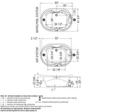Living 6042 Acrylic Drop-in Center Drain Bathtub in White