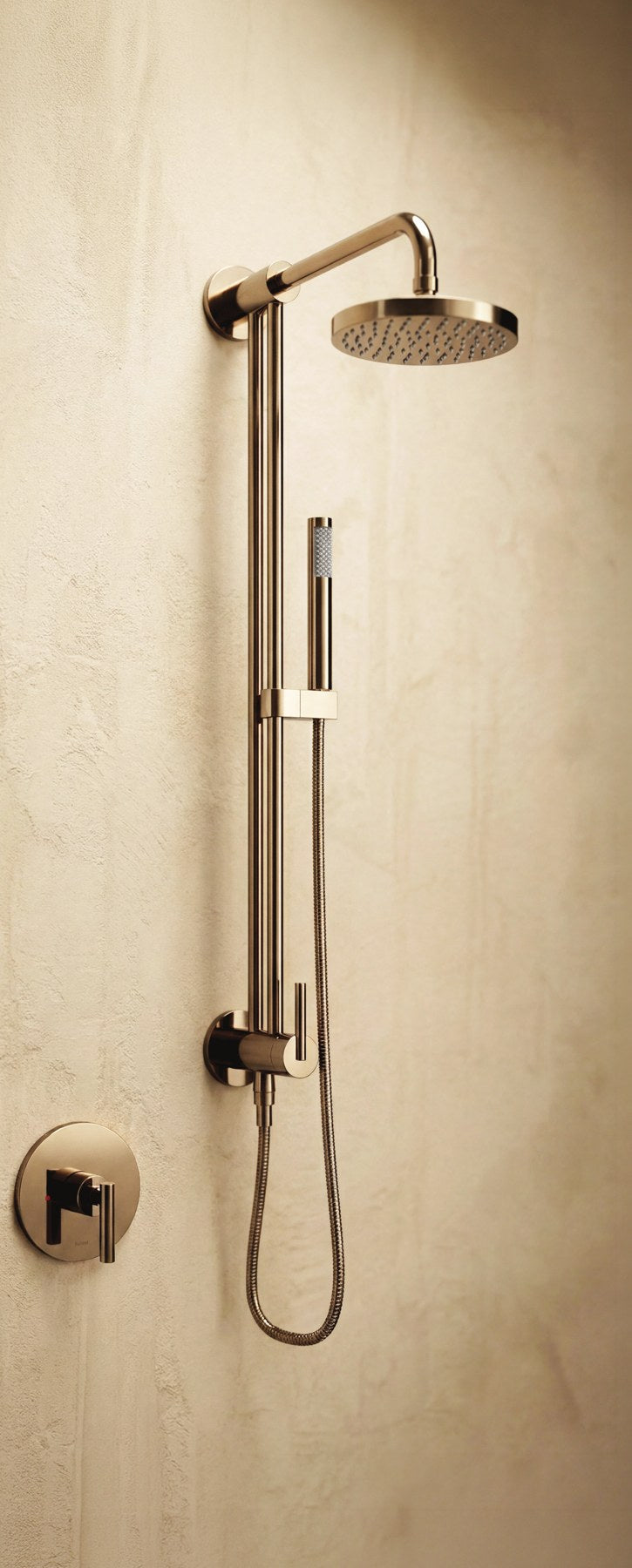 Rubinet Genesis Adjustable Slide Bar with Hand Held Shower Assembly and Integral Supply (3 Function) (4GGN5)