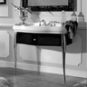Wall Hung Washbasin 40” X 21.5” with Black Drawer Unit - Chrome Legs - Retro 105001+7363K3