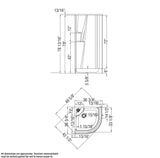 Galaxie II 37 x 37 AcrylX Corner Center Drain One-Piece Shower in White