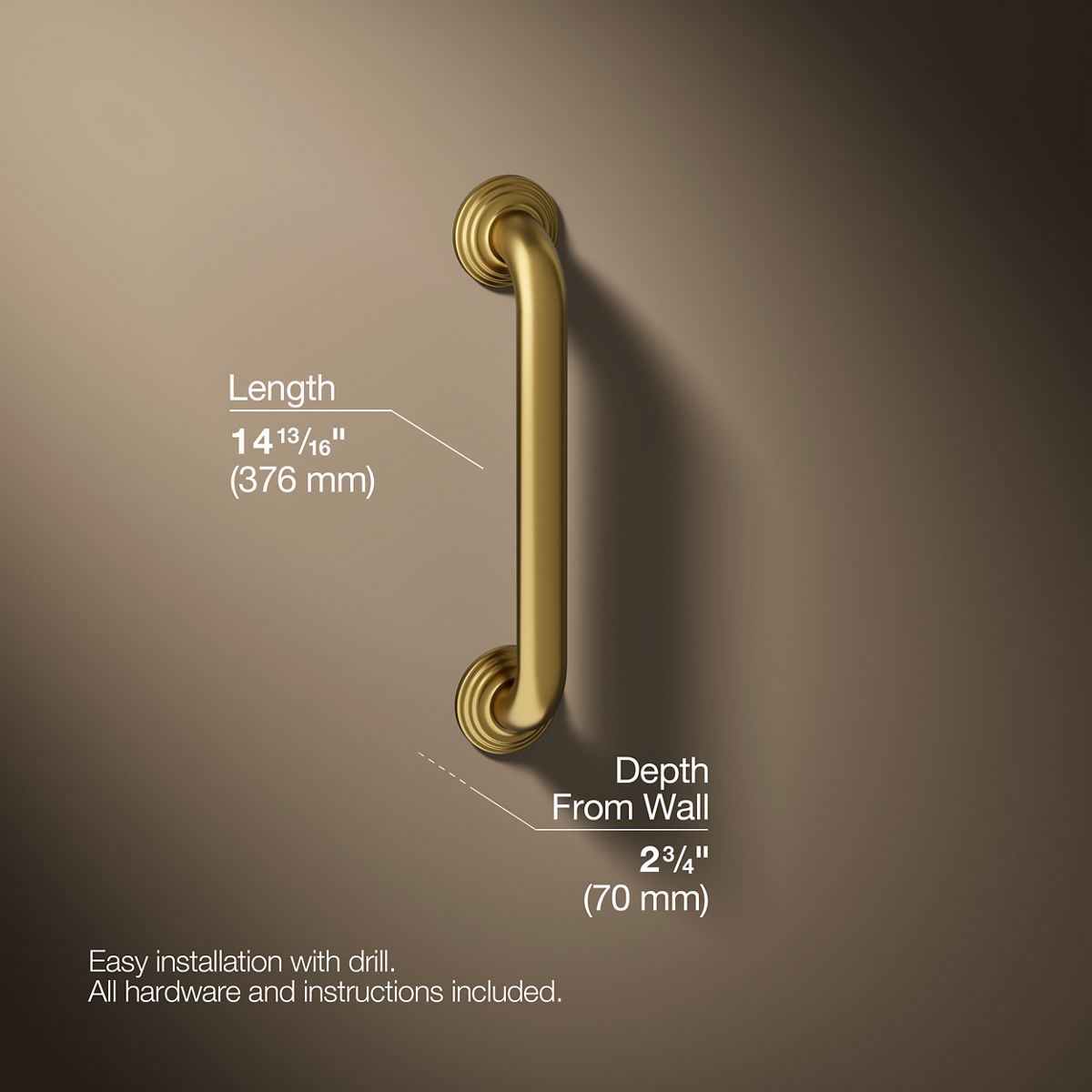 Traditional 12" grab bar