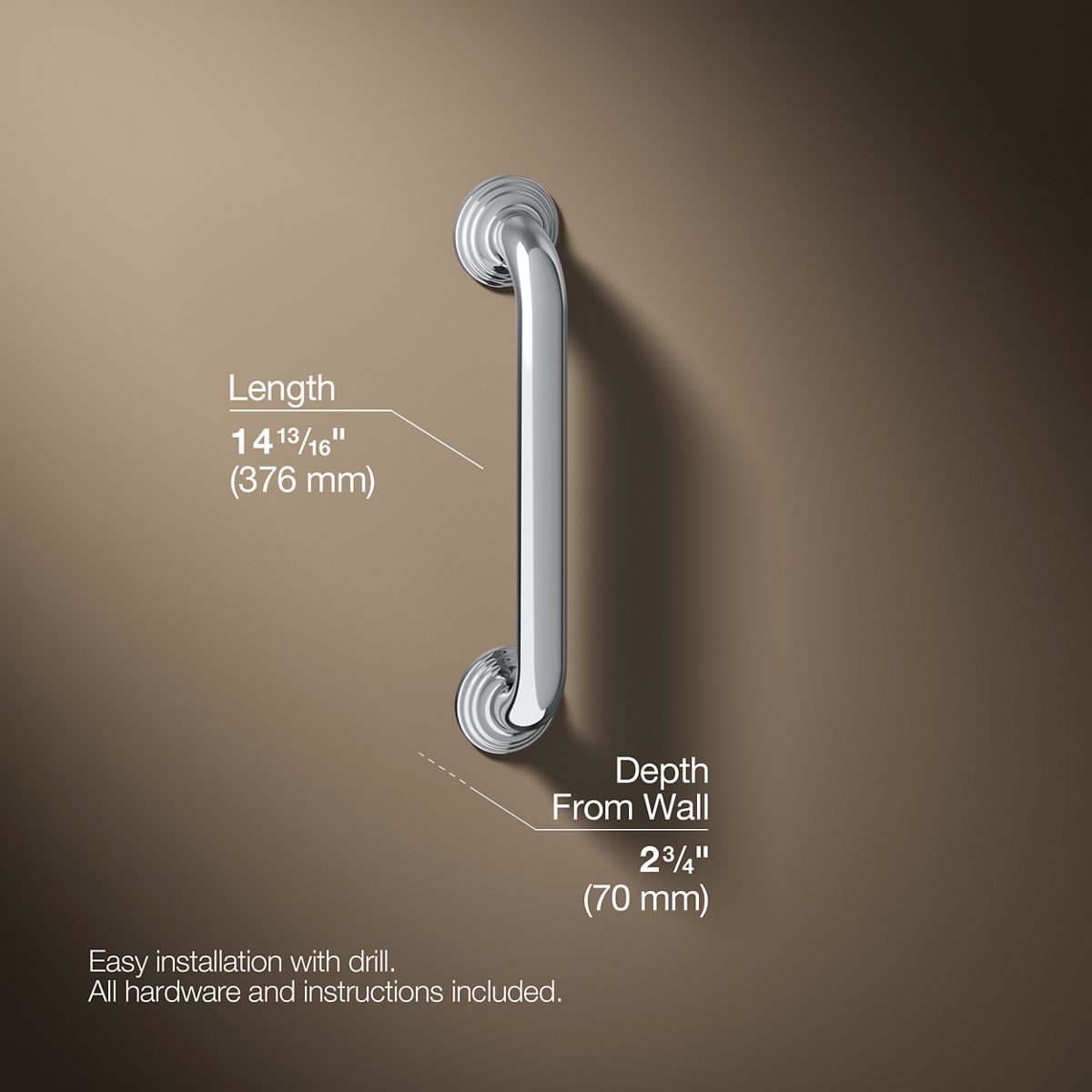 Traditional 12" grab bar