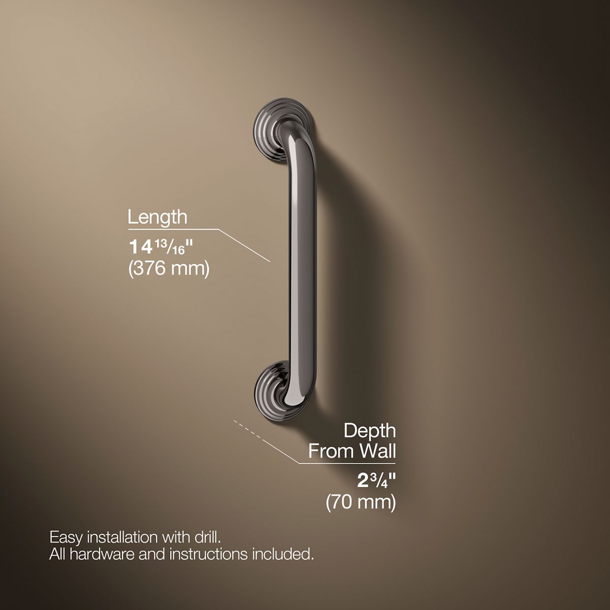 Traditional 12" grab bar