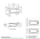 Exhibit 6032 Acrylic Drop-in End Drain Bathtub in White