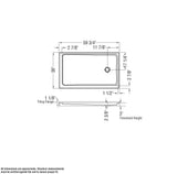 Rectangular Base 6036 3 in. Acrylic Corner Left or Right Shower Base with Left-Hand Drain in White